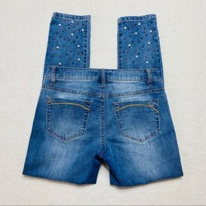 Nanette Lepore Skinny Jeans Pearl Embellished 4